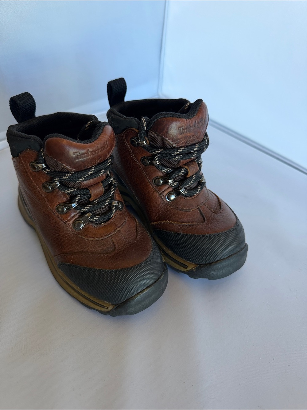 Kids Brown Leather Hiking Boots - Durable Trail Shoes